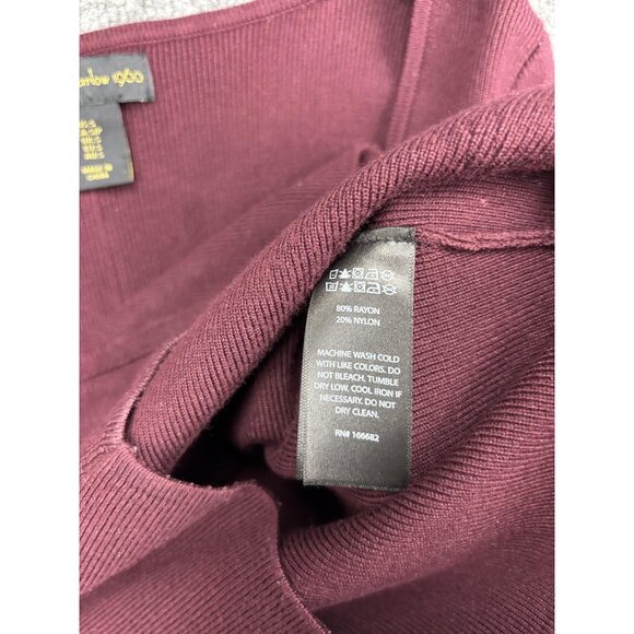 House of Harlow 1960 Sweater Womens Small Burgundy Cropped Scoop Neck Knit Top - Picture 5 of 6